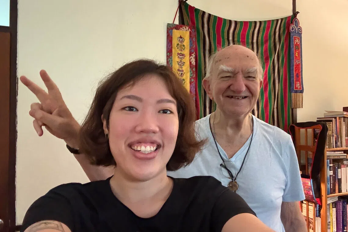The writer (left) with Father David Townsend, a Catholic priest at the Seven Fountains retreat centre in Chiang Mai.