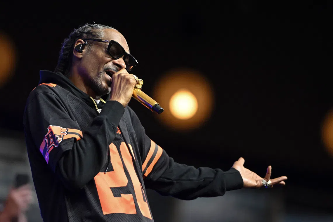 Jun 7, 2025; Vancouver, British Columbia, Canada;  Snoop Dogg performs prior to the game between Edmonton Elks and BC Lions at BC Place Stadium. Mandatory Credit: Anne-Marie Sorvin-Imagn Images