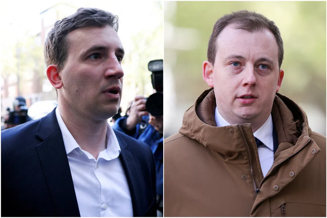 British prosecutors in September dropped charges of spying for China against Christopher Cash (left) and Christopher Berry.