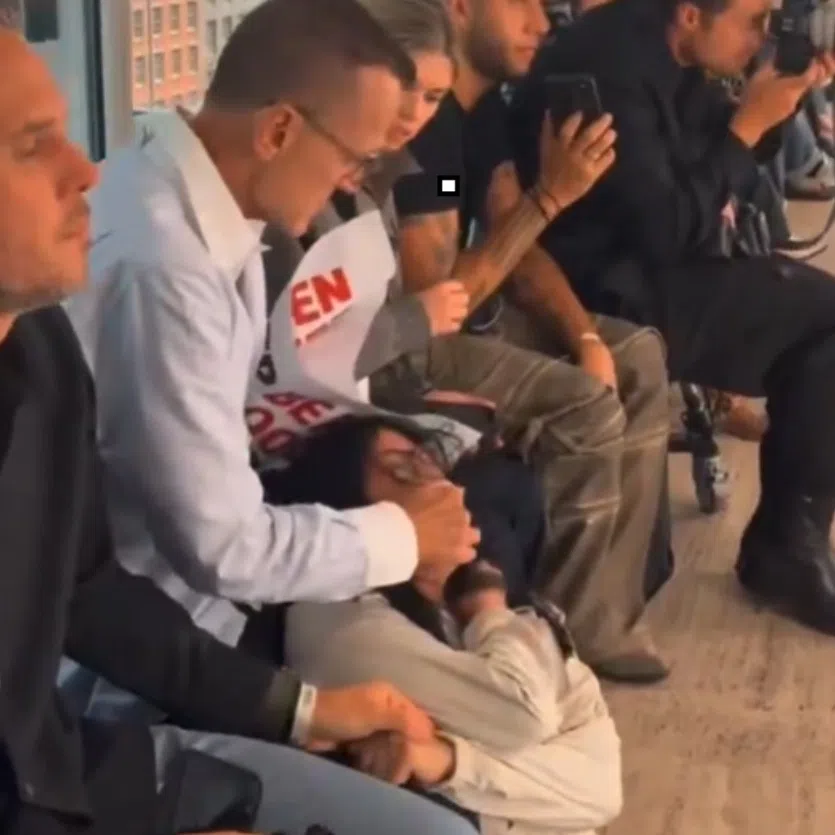 Steven Kolb physically restrained at least two activists at New York Fashion Week, wrestling one to the ground and covering her mouth.