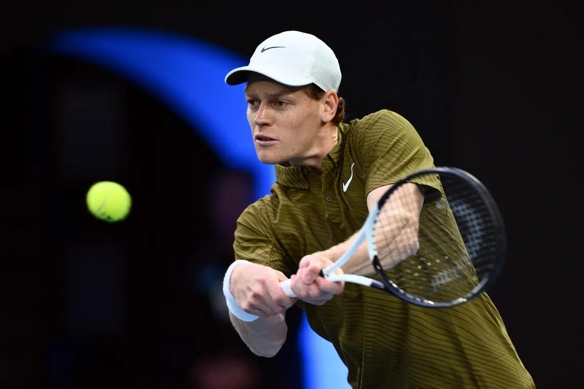 Jannik Sinner swatted aside his opponent 6-3, 6-4, 6-4 and has dropped only one set in moving ominously into the last four.