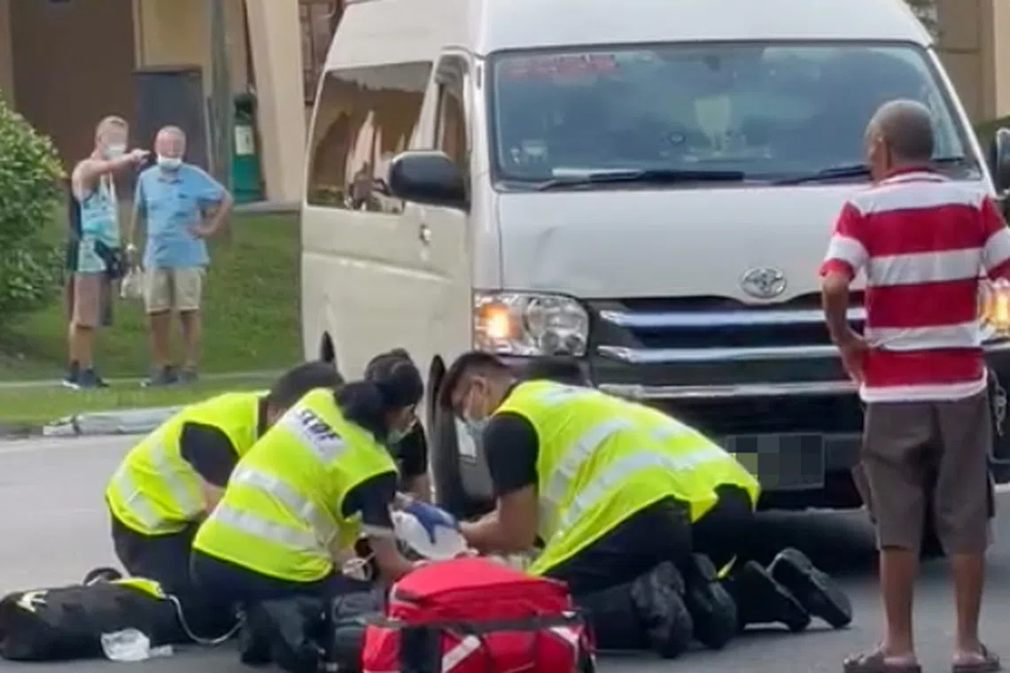 The police were alerted to the accident in Yishun Ring Road towards Yishun Avenue 2 at about 8.10am.