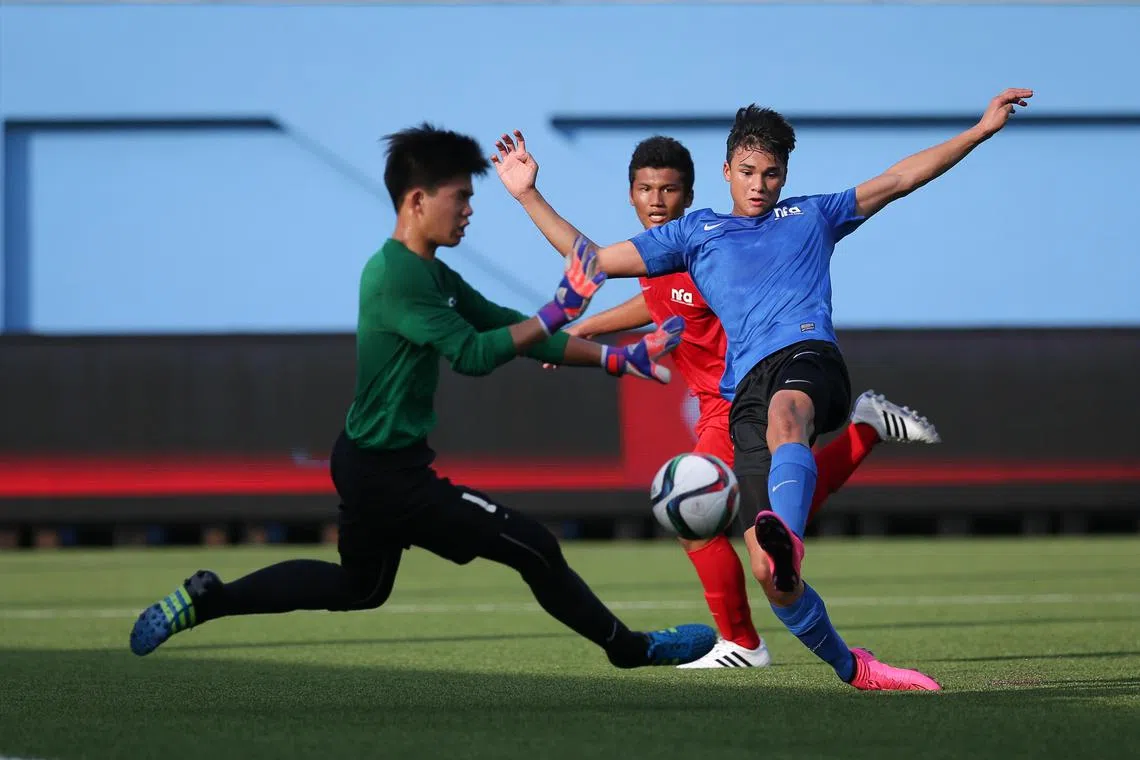 Singapore striker Ikhsan Fandi in action during the Lion City Cup's third-placing match between Singapore U-15 and Singapore U-16 at Jalan Besar Stadium. The tournament is set to return to Singapore in 2023 after a seven-year absence.

ST FILE PHOTO
