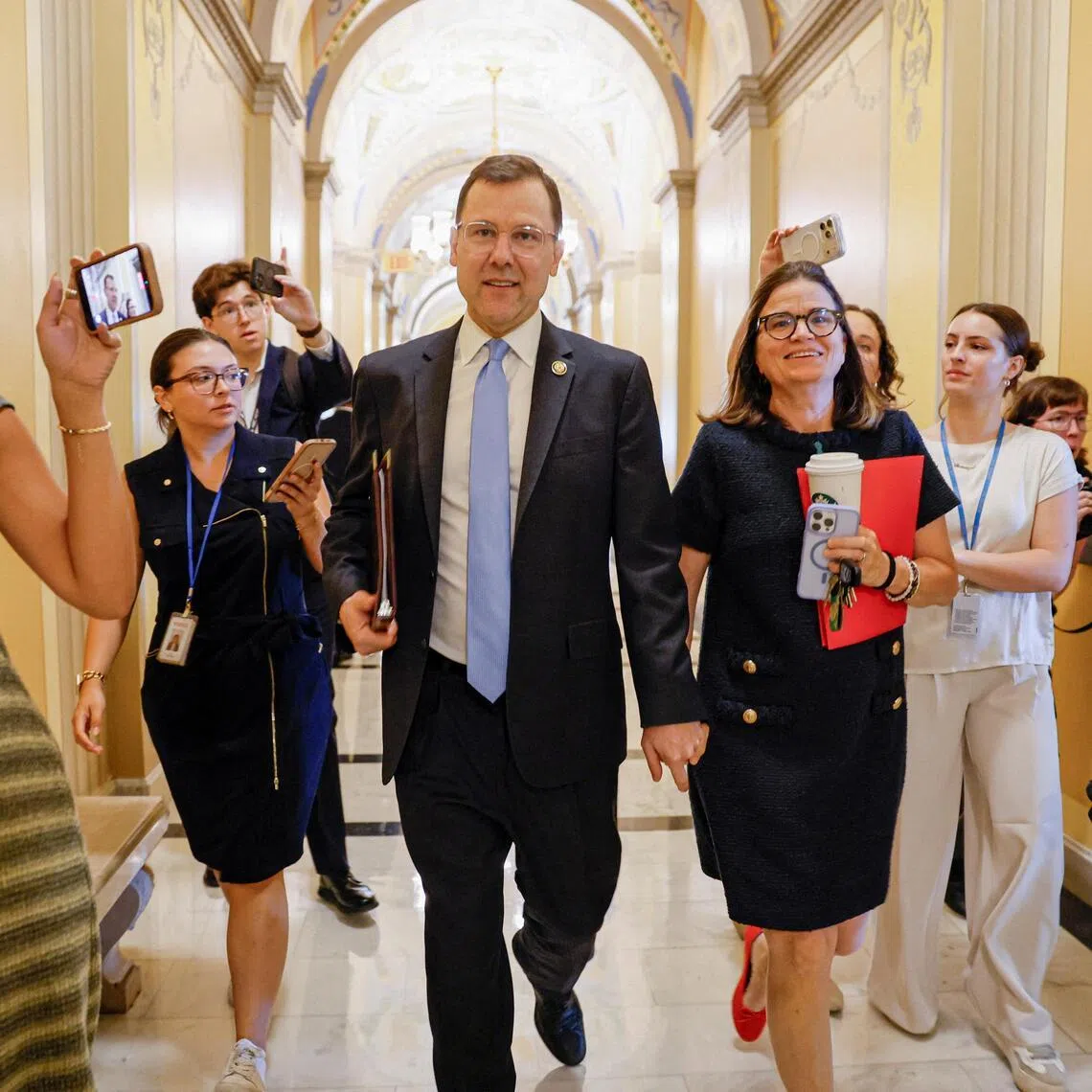U.S. Rep. Tom Kean (R-NJ), who is returning from an unexplained months-long absence, arrives for an expected floor speech at the U.S. Capitol in Washington, D.C., U.S., June 30, 2026. REUTERS/Kylie Cooper  TPX IMAGES OF THE DAY