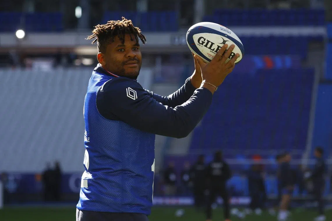 Rugby Union - Six Nations Championship - France Training - Stade de France, Saint-Denis, France - March 18, 2022   France's Jonathan Danty during training REUTERS/Gonzalo Fuentes/File Photo