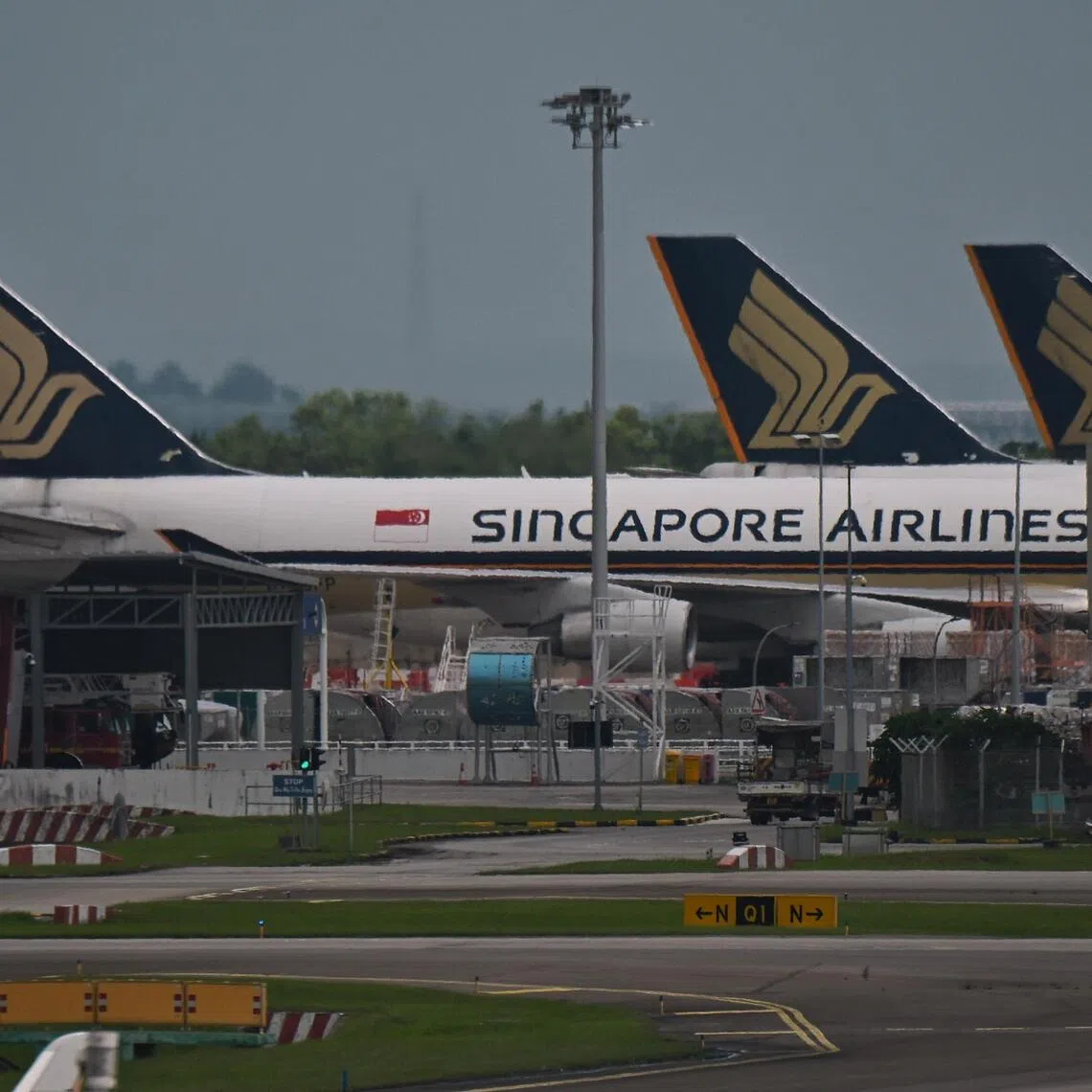 ST20251114_202585600336 Kua Chee Siong/ pixgeneric/
Generic pix of Singapore Airlines (SIA) aircraft on the tarmac or apron at Changi Airport, on Nov 14, 2025.
Can be used for stories about sustainable aviation fuel (SAF).
SAF can cut emissions by more than 80 per cent, without requiring aircraft modifications. SAF is designed to be a drop-in fuel for planes, needing no new additional infrastructure at airports.
On Oct 14, Parliament passed a Bill to impose a fixed levy on all departing flights from 2026 to support airlines’ use of SAF.
Sustainable aviation fuel, mostly made from waste materials such as used cooking oil, has been deemed the most practical way to decarbonise the aviation industry as it can be blended with jet fuel and used on existing aircraft and refuelling systems without any costly modifications.