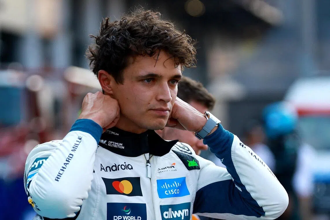 McLaren's Lando Norris after qualifying in pole position for the Mexican Grand Prix.