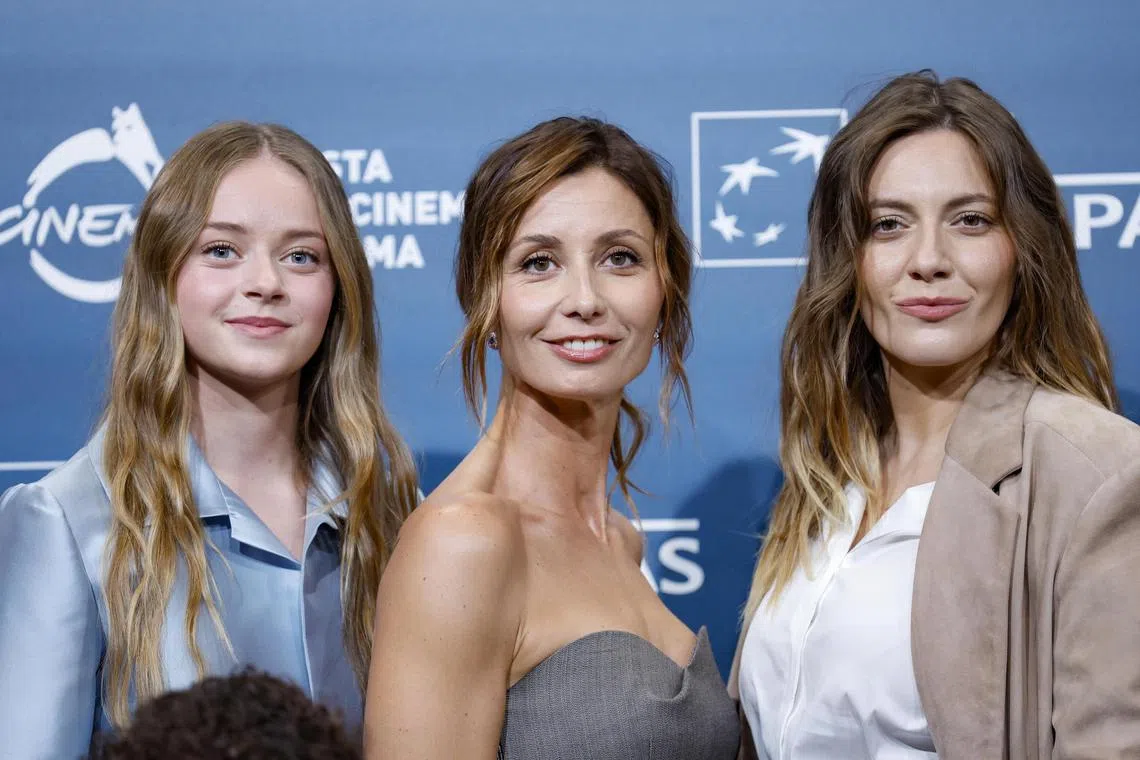 Italian stars of Avetrana - This Is Not Hollywood (from left) Federica Pala, Anna Ferzetti and Giulia Perulli posing during a photocall for the miniseries at the Rome International Film Festival on Oct 18.