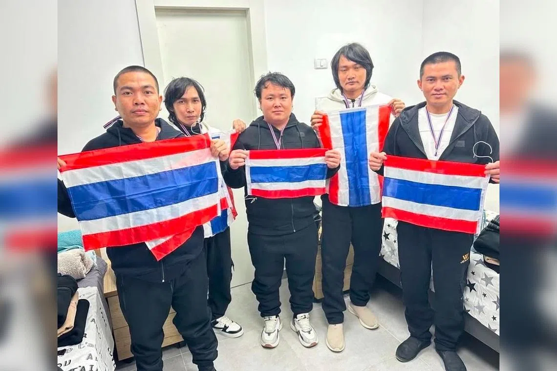 The Israeli prime minister’s office named the five Thais released as Watchara Sriaoun, Pongsak Tanna, Sathian Suwannakham, Surasak Lamnau and Bannawat Saethao.