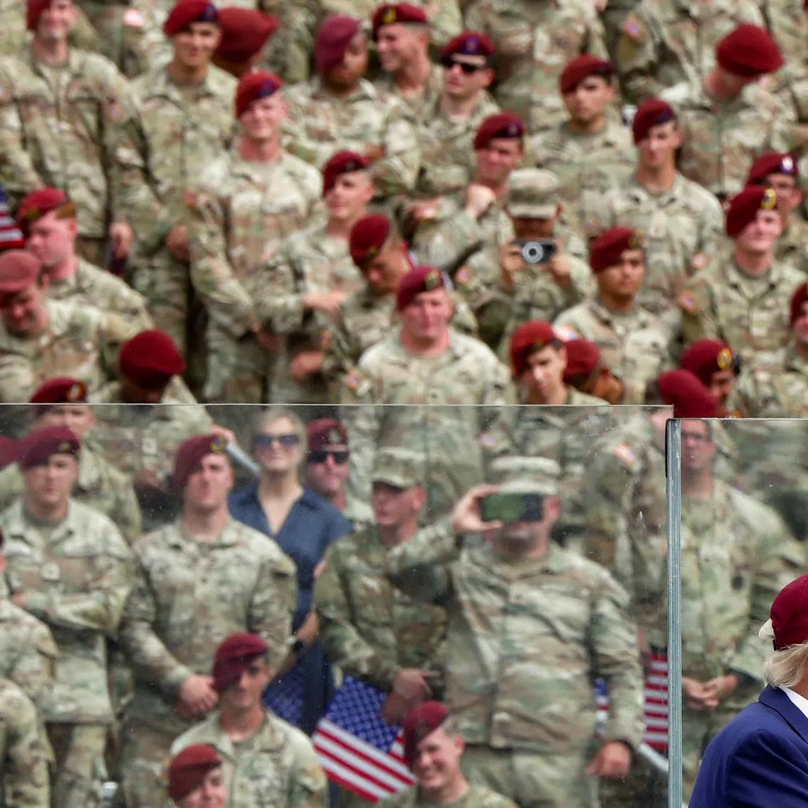 US President Donald Trump at a rally in Fort Bragg, North Carolina, in 2025.