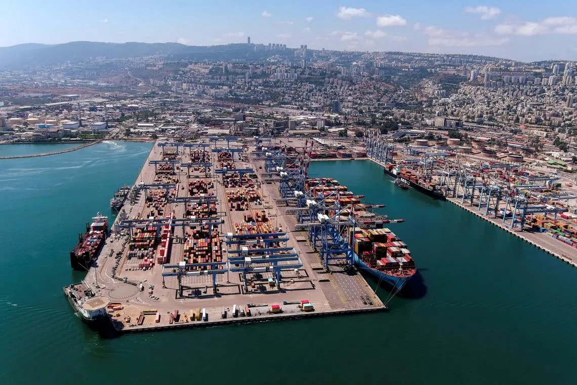 FILE PHOTO: A general view shows the port in Haifa, Israel, July 24, 2022. REUTERS/Ilan Rosenberg/File Photo