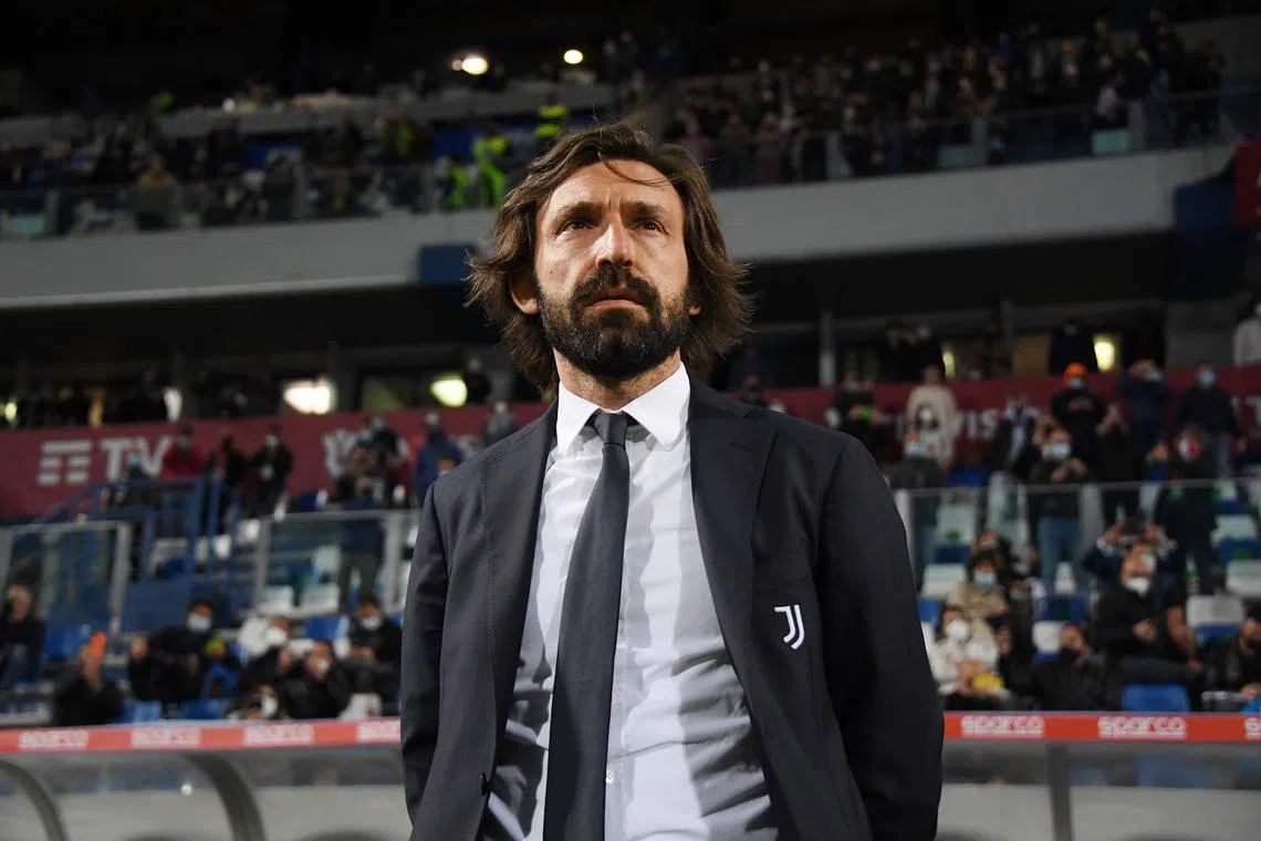 FILE PHOTO: Soccer Football - Coppa Italia - Final - Atalanta v Juventus - Mapei Stadium - Citta del Tricolore, Reggio Emilia, Italy - May 19, 2021 Juventus coach Andrea Pirlo before the match REUTERS/Alberto Lingria/ File Photo