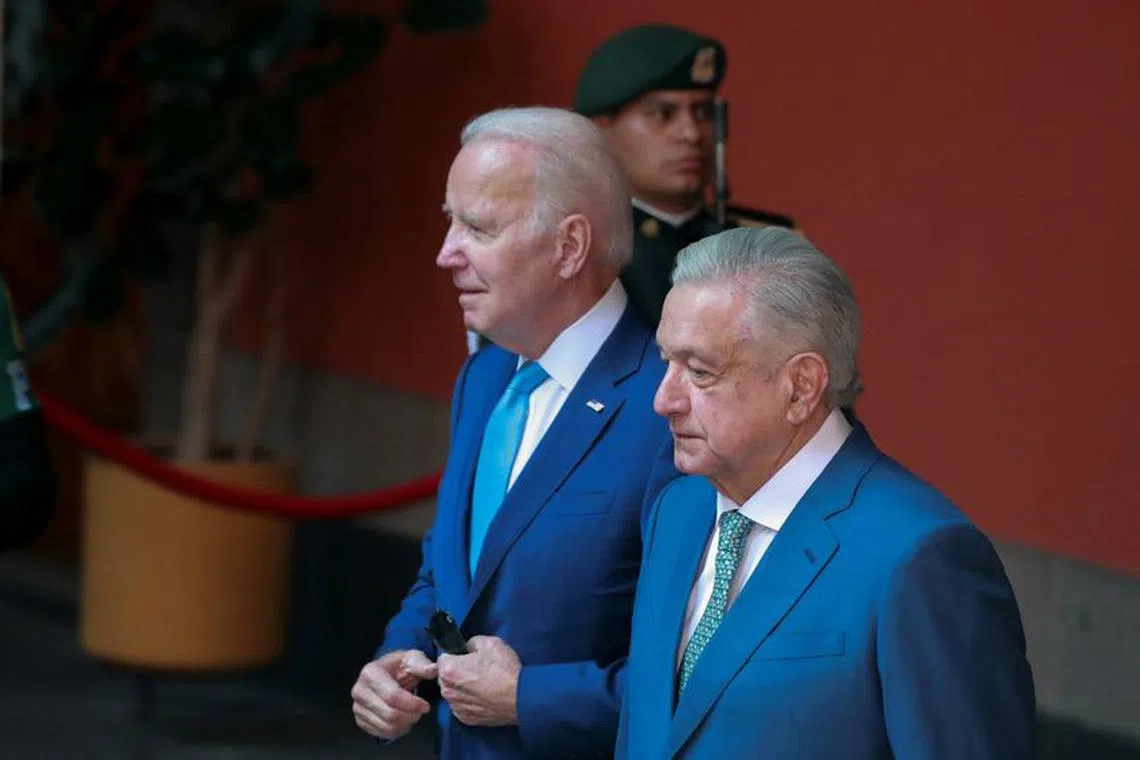 U.S. President Joe Biden meets his Mexican counterpart Andres Manuel Lopez Obrador at North American Leader's Summit, at the National Palace in Mexico City, Mexico January 10, 2023. REUTERS/Henry Romero/File Photo