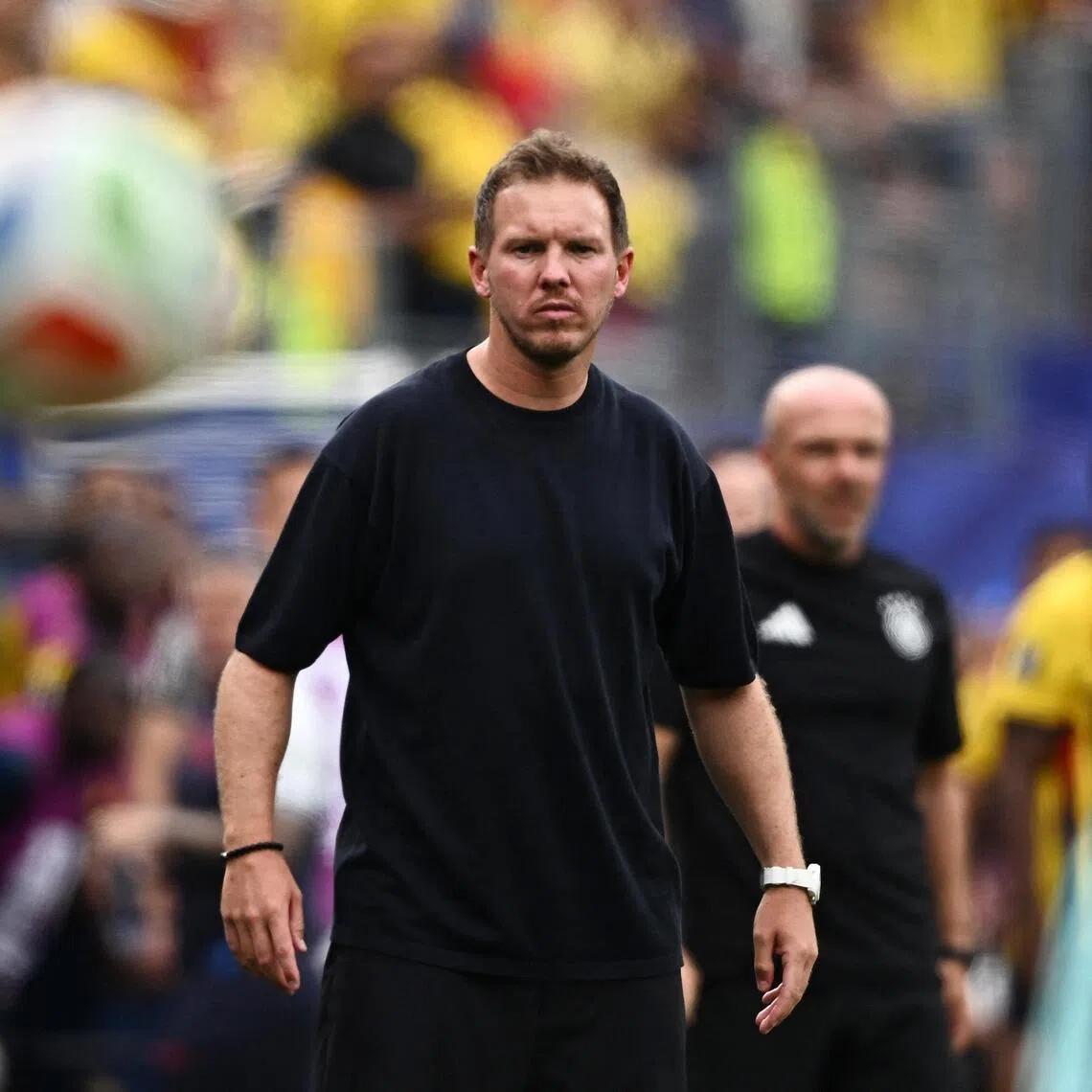 Germany coach Julian Nagelsmann during his side’s 2-1 World Cup loss against Ecuador at MetLife Stadium in New Jersey on June 25.