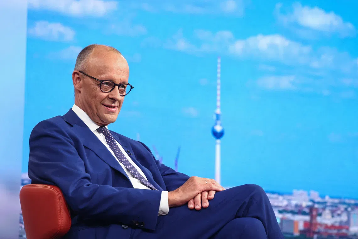 German Chancellor Friedrich Merz attends a \"summer interview\" with public broadcaster ARD in Berlin, Germany, August 30, 2026. REUTERS/Liesa Johannssen