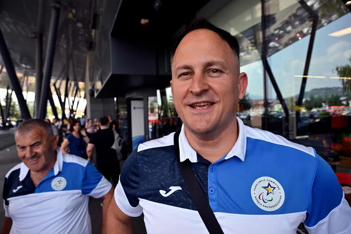 Bosnia and Herzegovina's sitting volleyball player Ermin Jusufovic at a team gathering before departure for the Paris 2024 Paralympic Games.