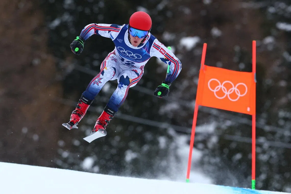 Milano Cortina 2026 Olympics - Alpine Skiing - Men's Downhill Training - Stelvio Ski Centre, Bormio, Italy - February 04, 2026 Fredrik Moeller of Norway in action during training REUTERS/Denis Balibouse/File Photo