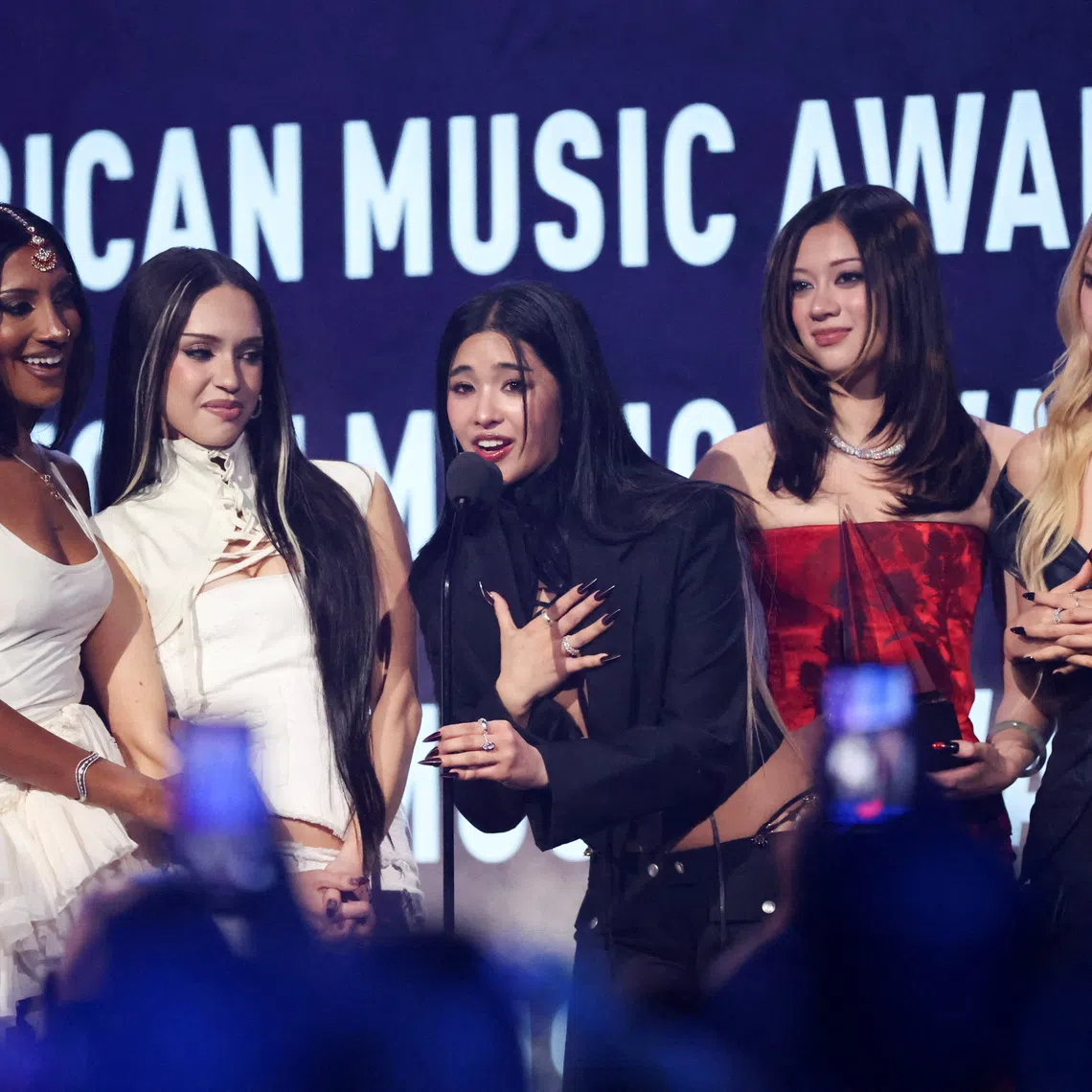 KATSEYE wins New Artist of the Year during the 2026 American Music Awards, in Las Vegas, Nevada, U.S., May 25, 2026. REUTERS/Mario Anzuoni