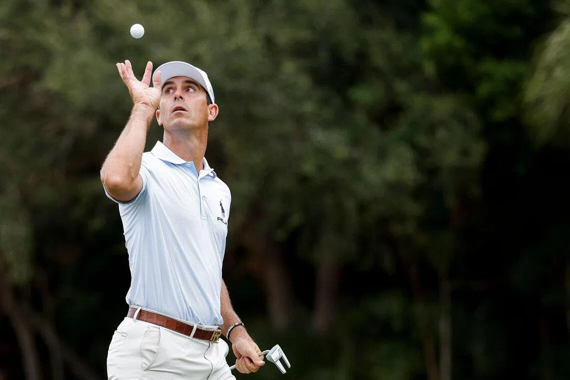 Billy Horschel of the United States catches his ball while playing the 15th hole during the second round of the Grant Thornton Invitational 2025 at Tiburon Golf Club on Dec 13, 2025 in Naples, Florida. 