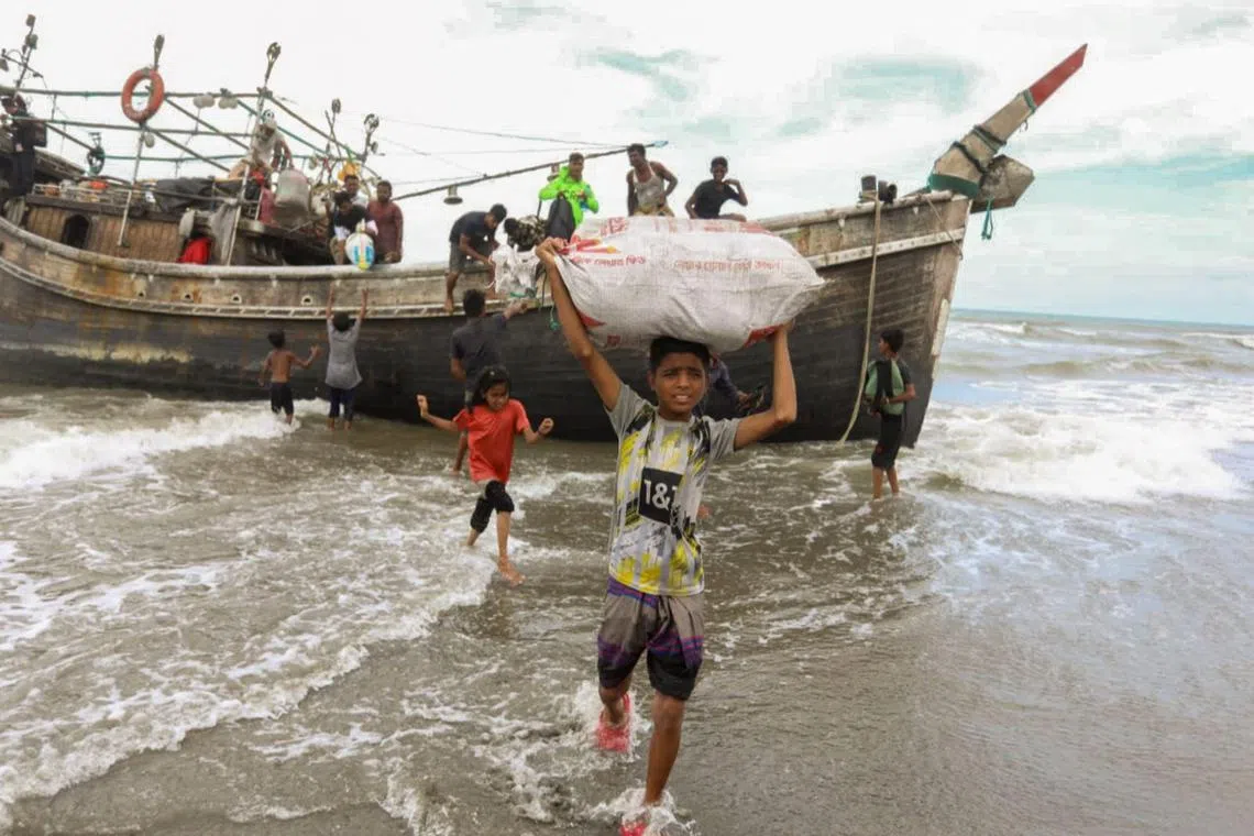 The vessel came ashore at a beach in Indonesia’s westernmost province of Aceh.