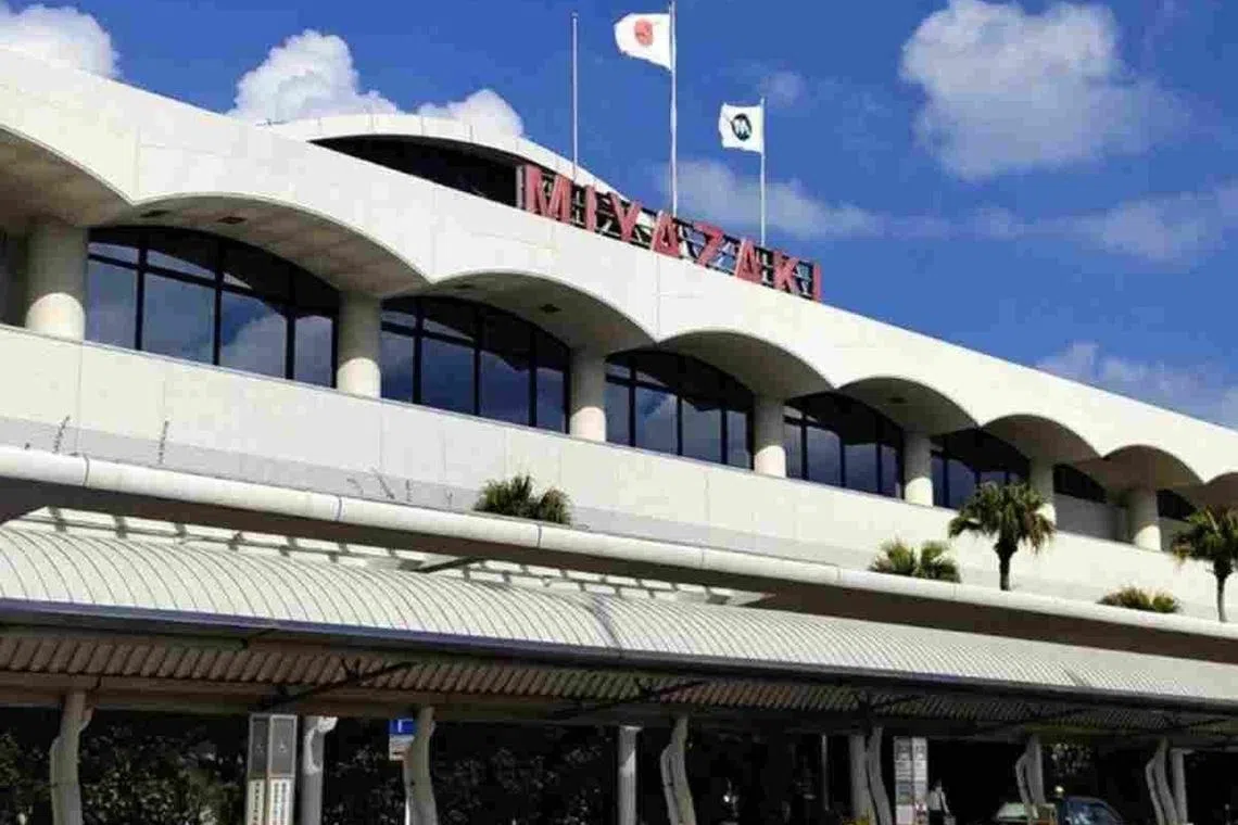 Miyazaki Airport shut its runway after the explosion caused a crater 7m wide and 1m deep in the middle of the taxiway next to the runway.