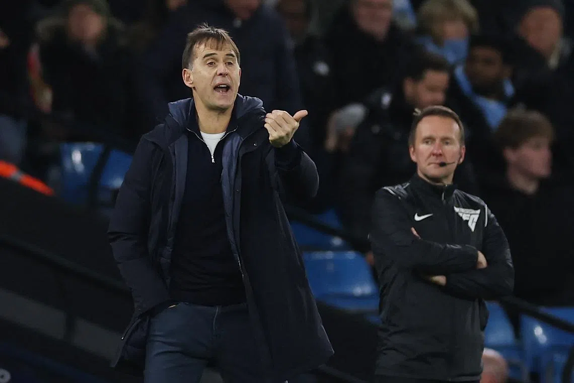 FILE PHOTO: Soccer Football - Premier League - Manchester City v West Ham United - Etihad Stadium, Manchester, Britain - January 4, 2025 West Ham United manager Julen Lopetegui Action Images via Reuters/Lee Smith/File Photo
