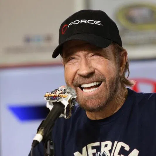 Actor Chuck Norris speaks with the media during a press conference prior to the NASCAR Sprint Cup Series AAA Texas 500 on Nov 6, 2016 in Fort Worth, Texas.