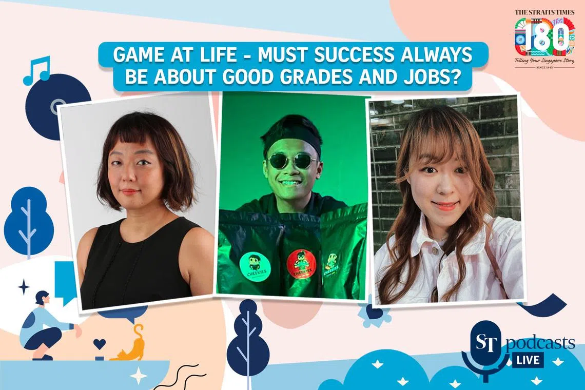 Young entrepreneurs Nabill Shukry Johari (centre) and Adella Yeo Rae-Nyse (right) will chat with In Your Opinion host Lynda Hong (left) about the diversity of pathways to achieving and defining success on April 15 at The Projector.