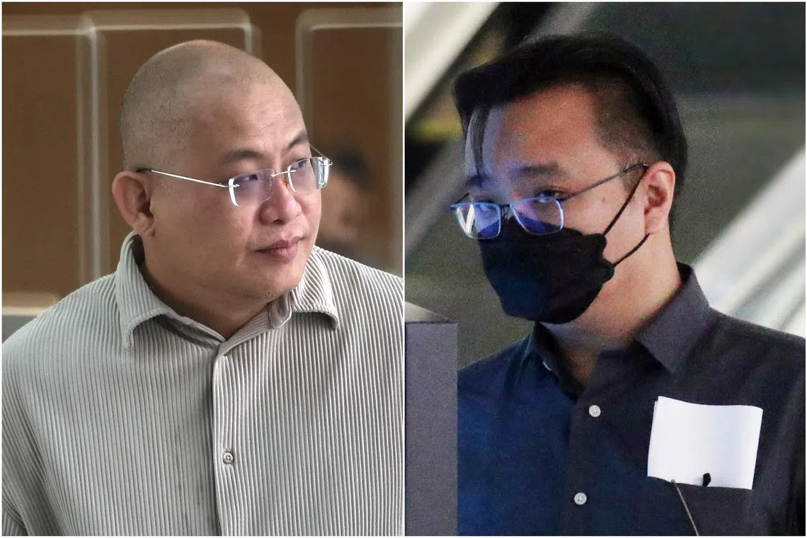 Ng Chuan Seng (left) helped arrange the meeting between the two men and then police station inspector Poo Tze Chiang (right) in 2019.