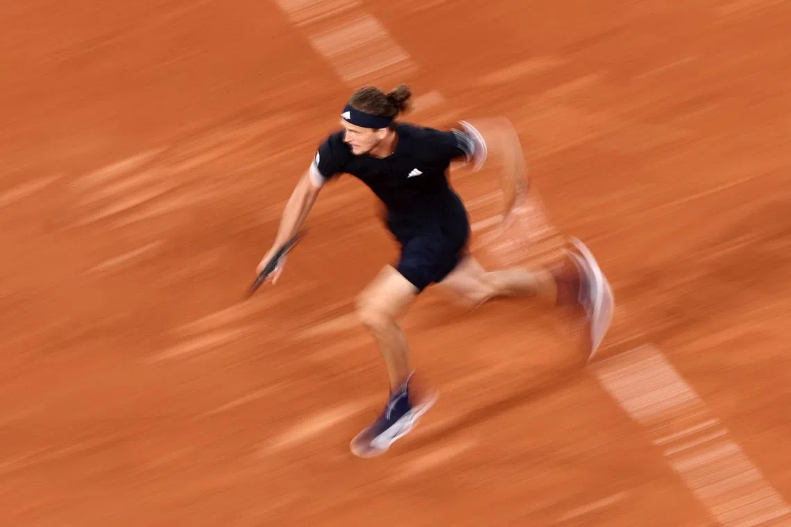 Tennis - French Open - Roland Garros, Paris, France - June 2, 2026 Germany's Alexander Zverev in action during his quarter final match against Spain's Rafael Jodar REUTERS/Stephane Mahe