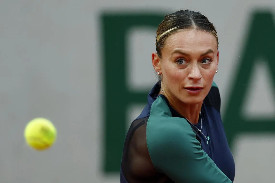 FILE PHOTO: Tennis - French Open - Roland Garros, Paris, France - June 1, 2024 Romania's Ana Bogdan in action during her third round match against Ukraine's Elina Svitolina REUTERS/Gonzalo Fuentes/File Photo