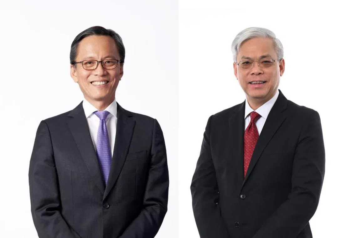 Mr Russell Tham (left), Temasek Holdings’ head of Emerging Technologies, will join IMDA as its new chairman from March 15, succeeding Mr Chan Yeng Kit.