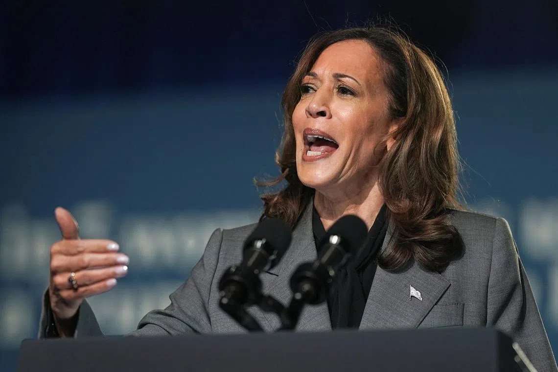  Ms Kamala Harris on Sept 20 attacked Republican rival Donald Trump and his party as “hypocrites” over abortion.