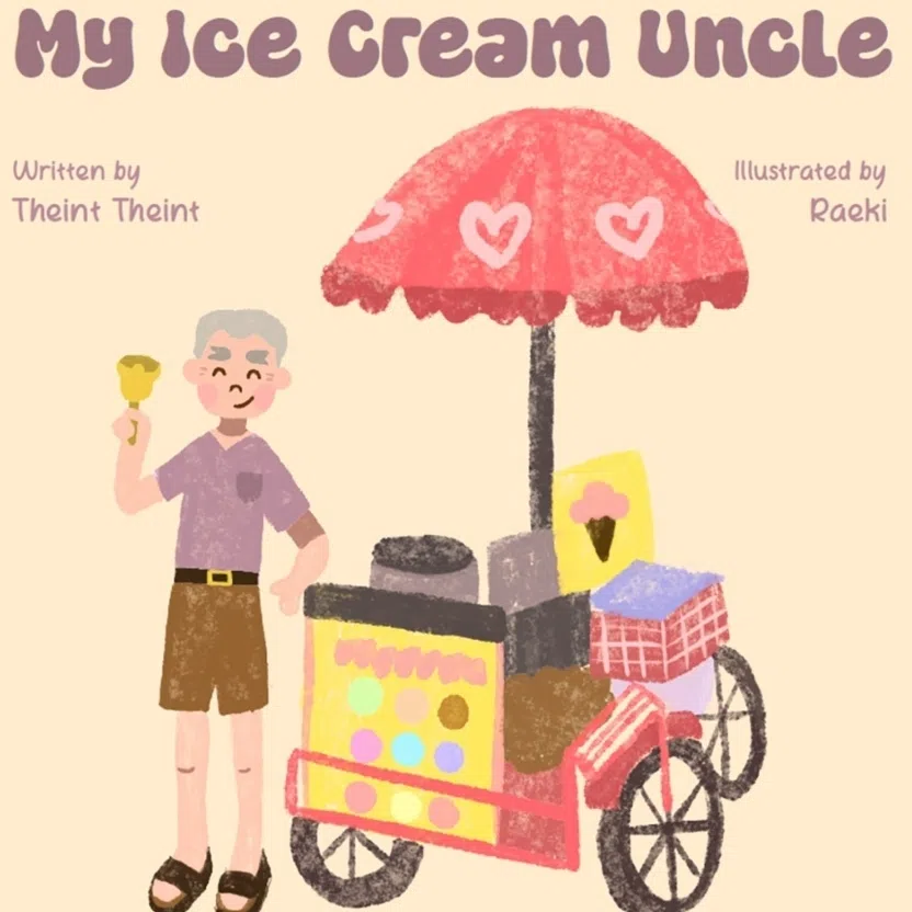 Children’s books Bo’ Hou And The Grand Feast (left) introduces traditional Hainanese food such as mooncake ge bia while My Ice Cream Uncle spotlights roadside ice-cream hawkers.