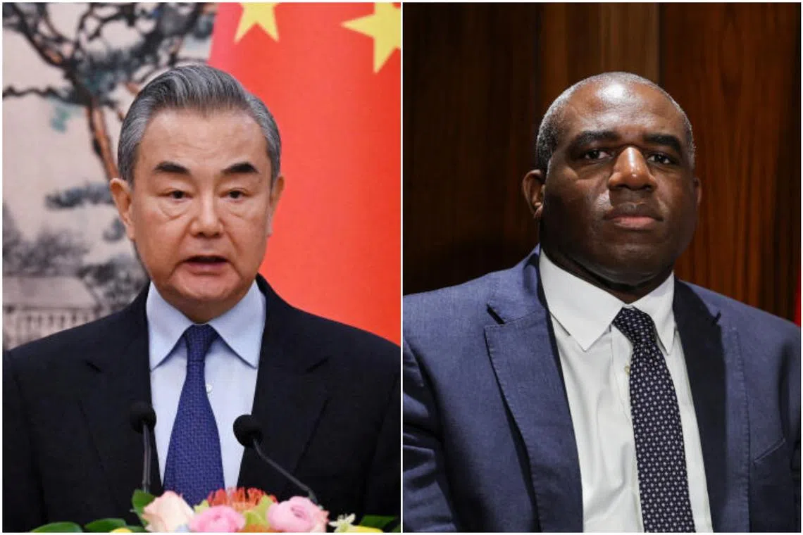China's FM Wang Yi will hold talks with his UK counterpart David Lammy in mid-February. 