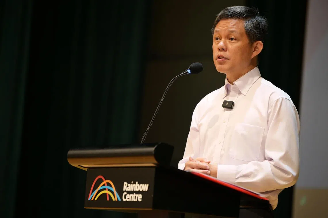Minister of Education, Chan Chun Sing at the launch of Admiral Hill School on Oct 3, 2024.