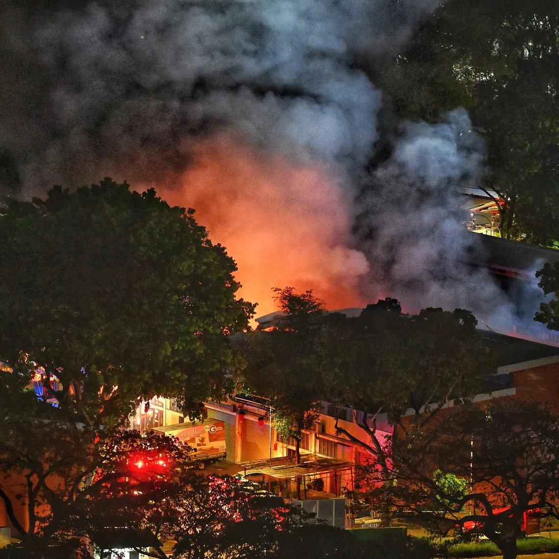 Thick smoke could be seen billowing from one of the industrial units in Eunos Avenue 6.