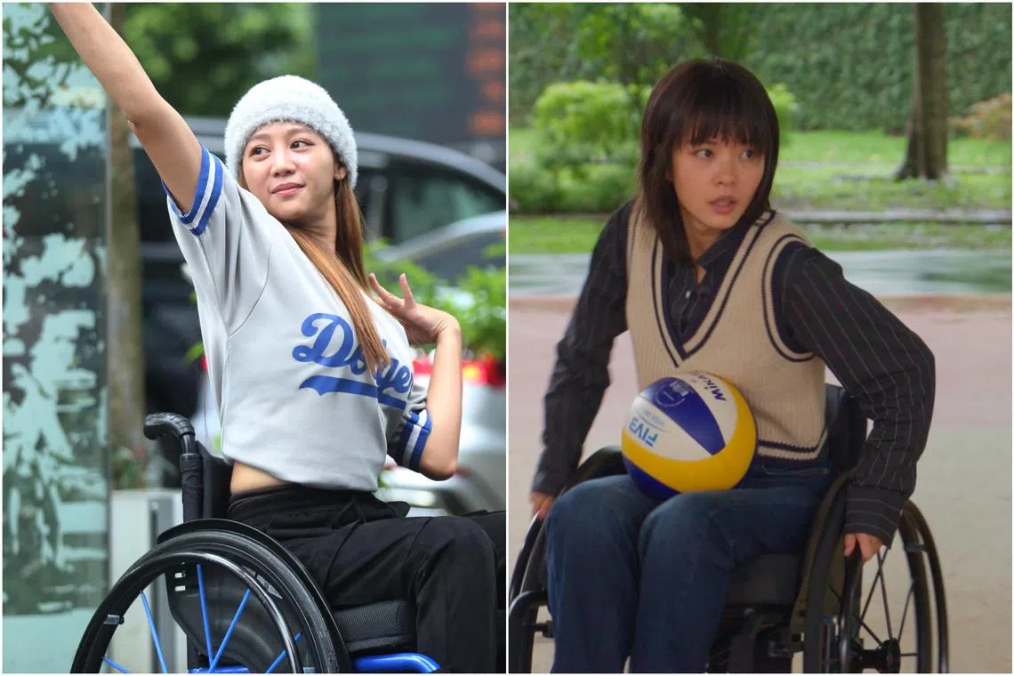 In the drama Hope Afloat, actress Tasha Low (left) plays a dancer who becomes paralysed after an accident. Chantalle Ng plays a woman with who suffers from Charcot-Marie-Tooth disease, a group of inherited disorders that cause nerve damage.