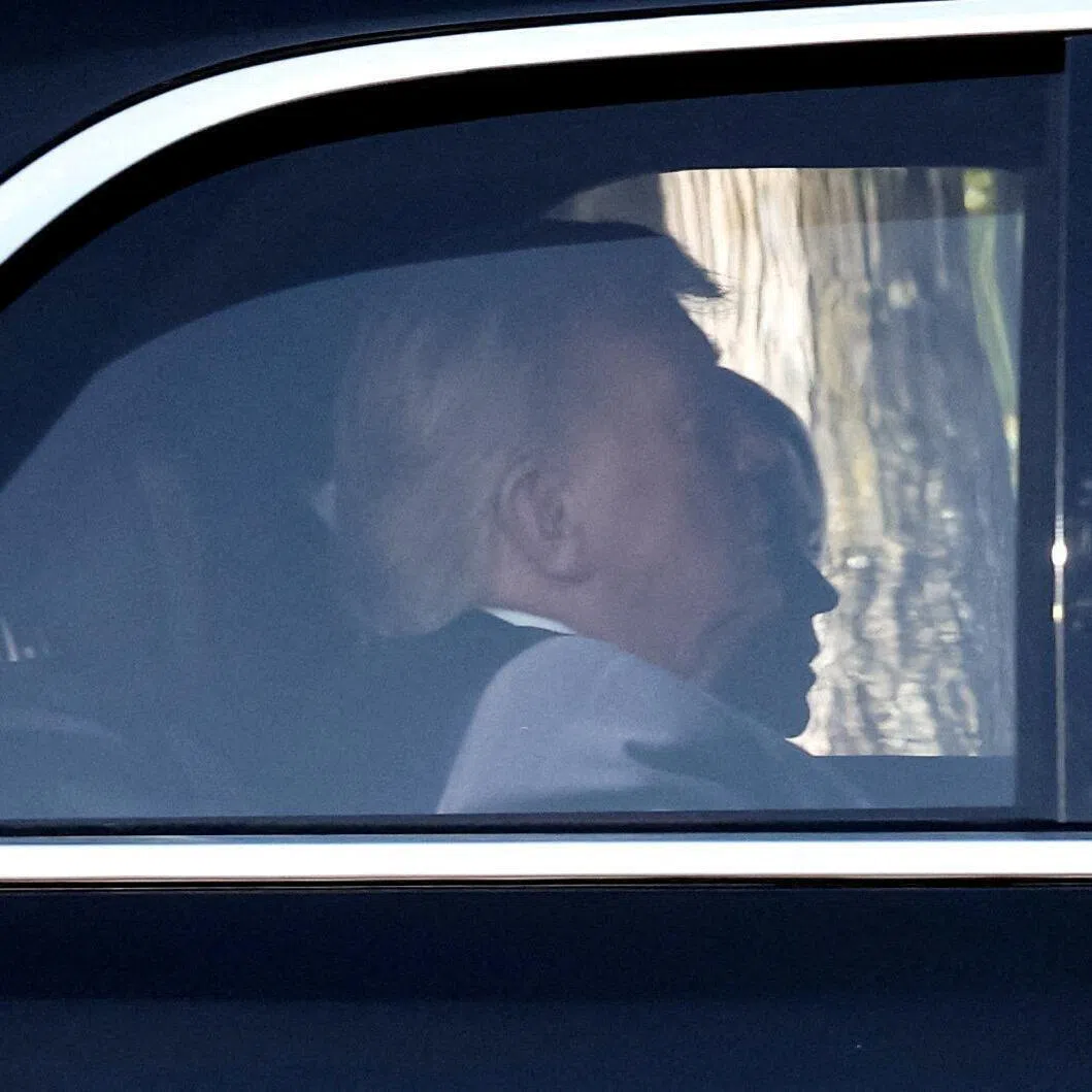 US President Donald Trump and US Attorney-General Pam Bondi leaving the White House for the US Supreme Court on April 1.