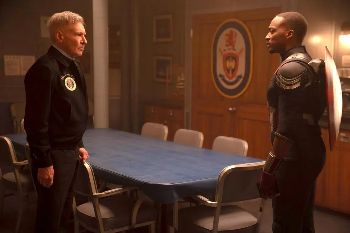 Harrison Ford (left) and Anthony Mackie in Captain America: Brave New World.

source/copyright: Marvel Studios
free for publicity use