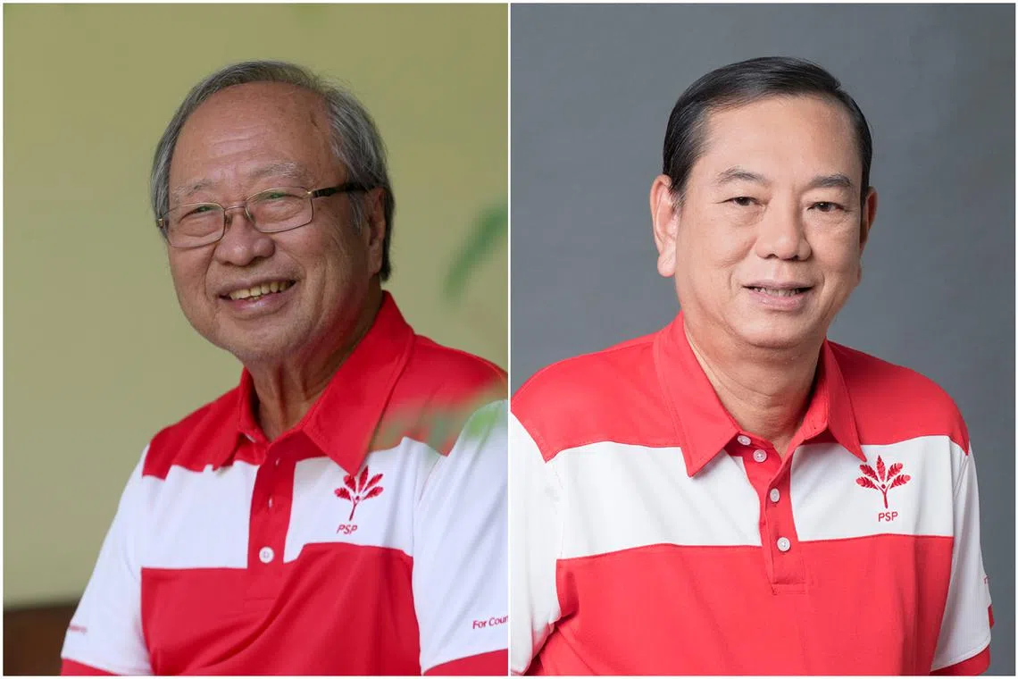 PSP founder and chairman Tan Cheng Bock (left) topped the list of 12 names of the party's new Central Executive Committee, while PSP secretary-general Francis Yuen was among three officeholders who had stepped down.