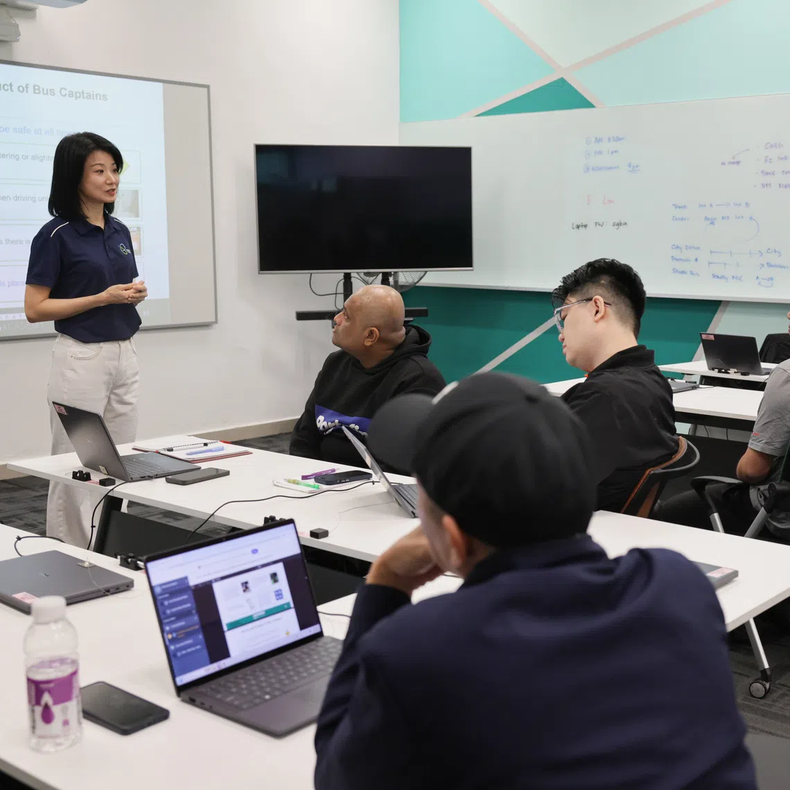 Senior Minister of State for Transport Sun Xueling at the Singapore Bus Academy at Ulu Pandan Bus Depot on Sept 28.