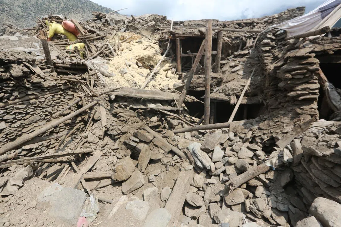 Damaged houses after an earthquake in the Dara-e-Noor district of Afghanistan's Nangarhar province on Sept 2.