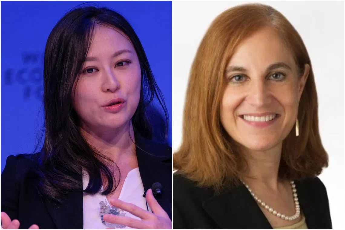 Ms Keyu Jin, London School of Economics professor (left) and Ms Bonnie Glaser, Indo-Pacific managing director of the German Marshall Fund of the US.