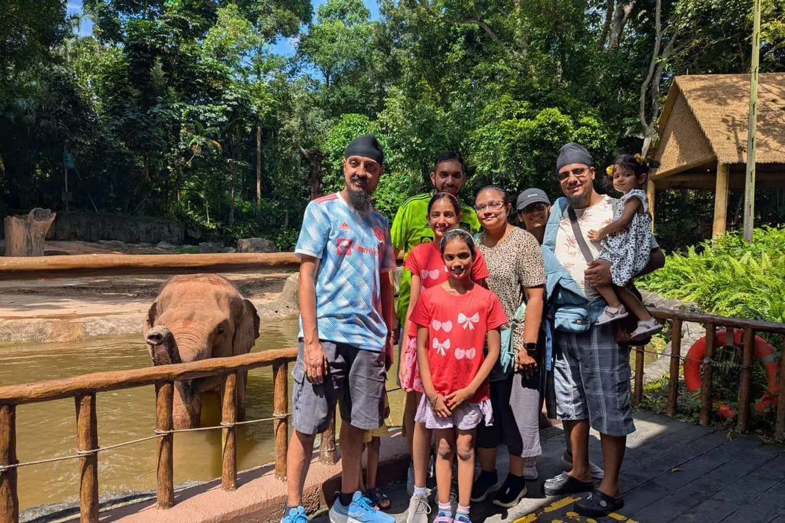An outing to the zoo with Inderpal Singh (most right) and his extended family. 