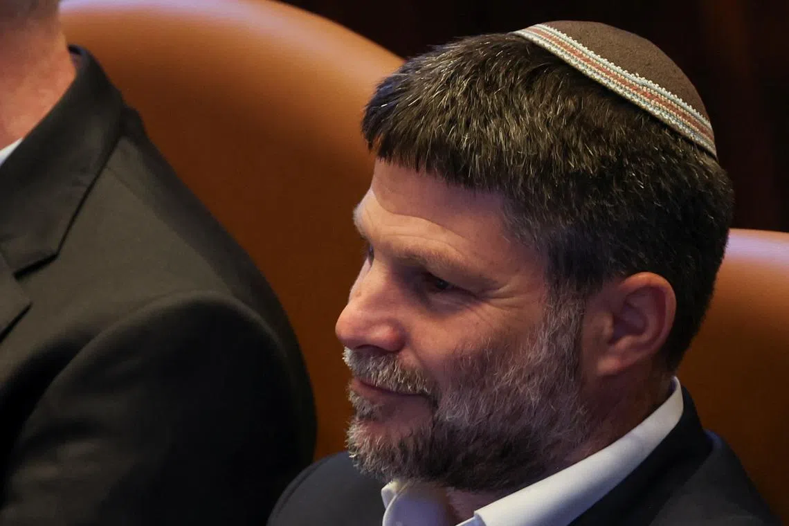 Israeli Finance Minister Bezalel Smotrich attends a Plenum session of the Knesset, Israel's Parliament in Jerusalem, June 11, 2025 REUTERS/Ronen Zvulun/File Photo