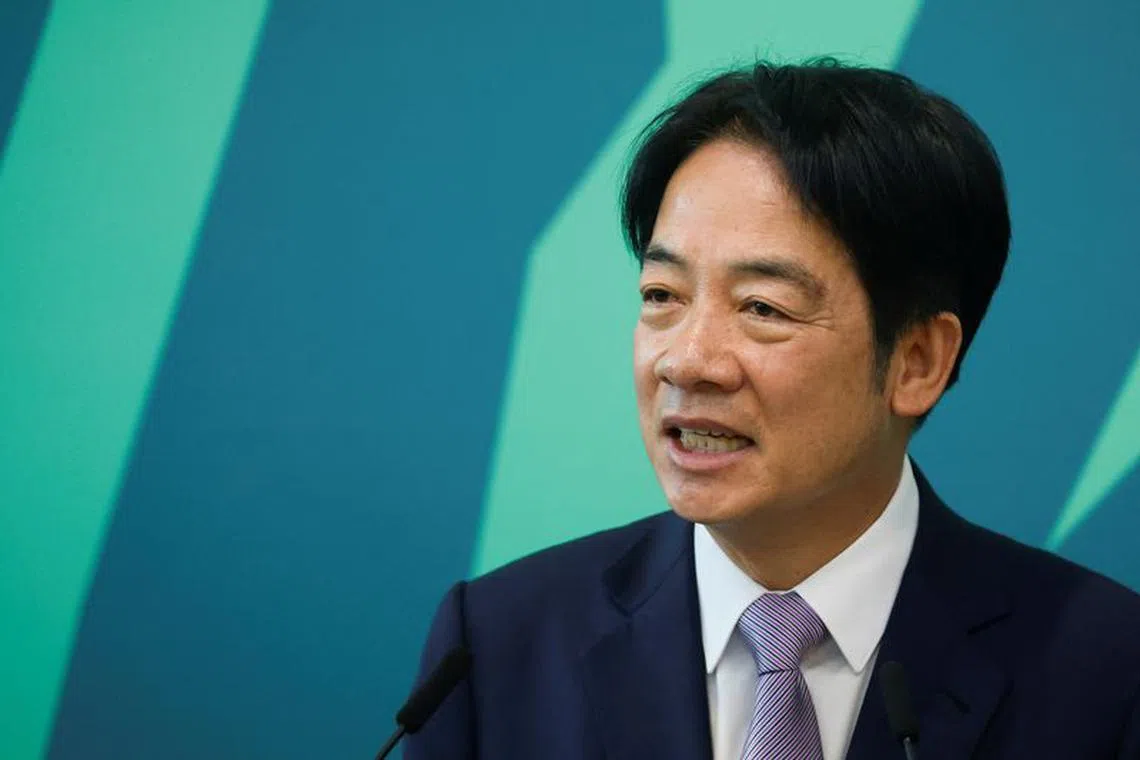 Lai Ching-te, Taiwan's vice president and the ruling Democratic Progressive Party's (DPP) presidential candidate, speaks during a press conference in Taipei, Taiwan November 20, 2023. REUTERS/Carlos Garcia Rawlins/File Photo