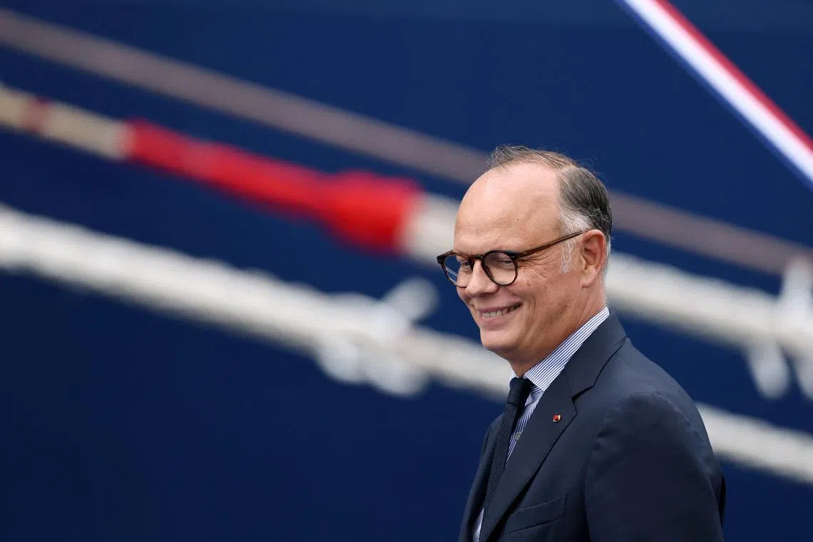 Edouard Philippe, Mayor of Le Havre and leader of French political party Horizons (HOR), attends the christening ceremony of the container ship CMA CGM NOTRE DAME at the France Port 2000 Terminal in Le Havre, France, July 2, 2026. REUTERS/Stephane Mahe