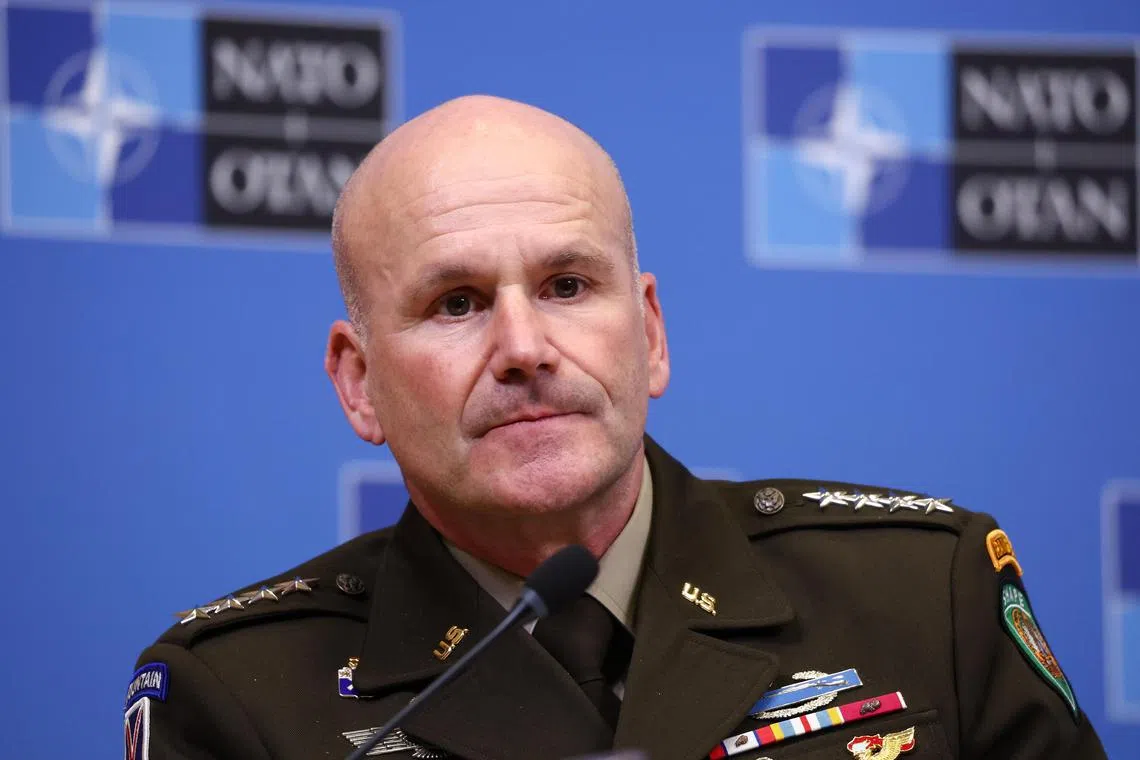 General Christopher Cavoli spoke at a press conference in Brussels, after  a meeting of Nato military chiefs.