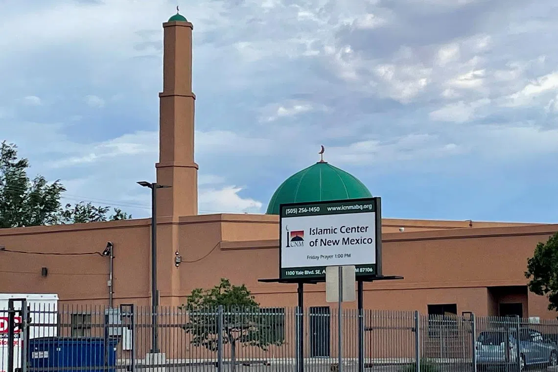 FILE PHOTO: View of the Islamic Center For New Mexico (ICNM) mosque, where some of the four Muslim men murdered in the city in the last nine months, worshipped, in Albuquerque, New Mexico, U.S. August 10, 2022. REUTERS/Andrew Hay/File Photo